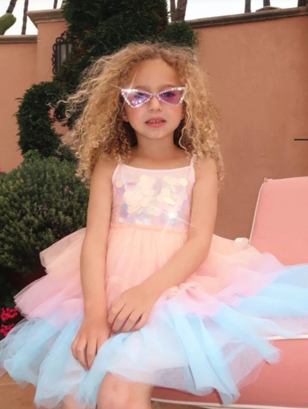 Lola And The Boys Paillette Ombre Tutu Dress 10 NEW